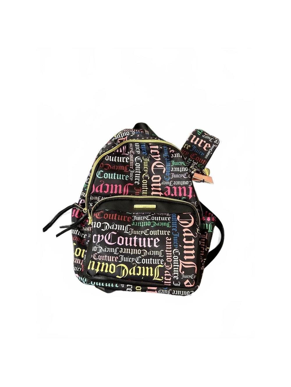Juicy Couture Gothic Logo Black Word Play Backpack